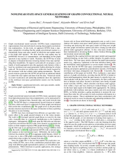 Nonlinear State-Space Generalizations of Graph Convolutional Neural
  Networks