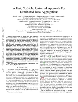 A Fast, Scalable, Universal Approach For Distributed Data Aggregations