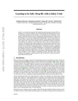 Learning to be Safe: Deep RL with a Safety Critic