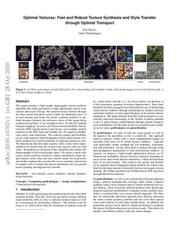 Optimal Textures: Fast and Robust Texture Synthesis and Style Transfer
  through Optimal Transport