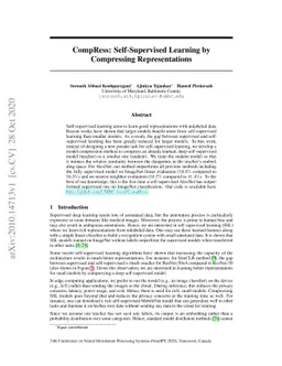 CompRess: Self-Supervised Learning by Compressing Representations
