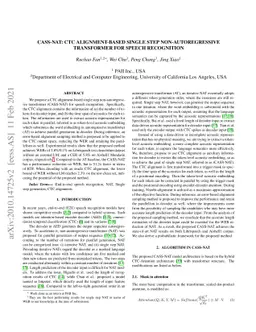 CASS-NAT: CTC Alignment-based Single Step Non-autoregressive Transformer
  for Speech Recognition