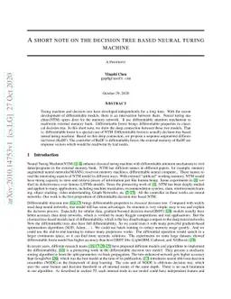 A short note on the decision tree based neural turing machine