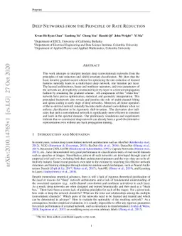 Deep Networks from the Principle of Rate Reduction