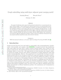 Graph embedding using multi-layer adjacent point merging model