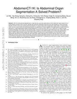 AbdomenCT-1K: Is Abdominal Organ Segmentation A Solved Problem?