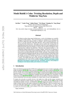 Model Rubik's Cube: Twisting Resolution, Depth and Width for TinyNets