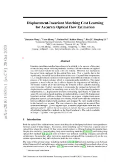 Displacement-Invariant Matching Cost Learning for Accurate Optical Flow
  Estimation