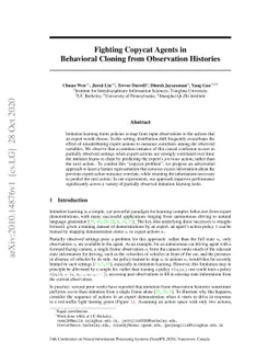 Fighting Copycat Agents in Behavioral Cloning from Observation Histories