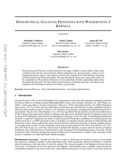 Hierarchical Gaussian Processes with Wasserstein-2 Kernels
