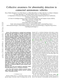 Collective Awareness for Abnormality Detection in Connected Autonomous
  Vehicles