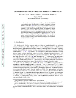 On Learning Continuous Pairwise Markov Random Fields