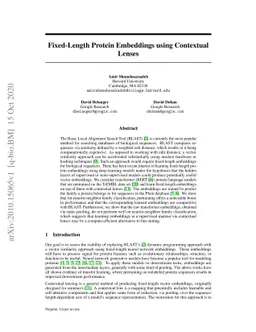 Fixed-Length Protein Embeddings using Contextual Lenses