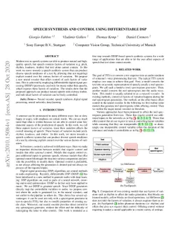 Speech Synthesis and Control Using Differentiable DSP