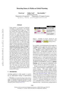Detecting Stance in Media on Global Warming