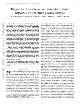 Diagnostic data integration using deep neural networks for real-time
  plasma analysis