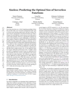Sizeless: Predicting the optimal size of serverless functions