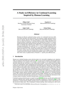 A Study on Efficiency in Continual Learning Inspired by Human Learning