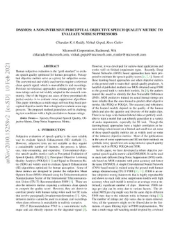 DNSMOS: A Non-Intrusive Perceptual Objective Speech Quality metric to
  evaluate Noise Suppressors