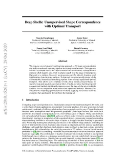 Deep Shells: Unsupervised Shape Correspondence with Optimal Transport