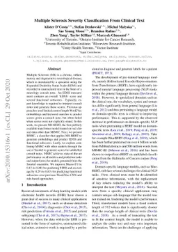 Multiple Sclerosis Severity Classification From Clinical Text