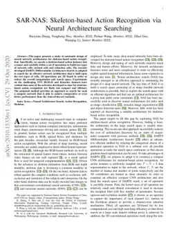 SAR-NAS: Skeleton-based Action Recognition via Neural Architecture
  Searching