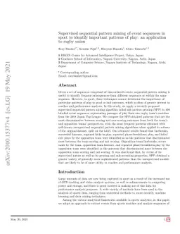 Supervised sequential pattern mining of event sequences in sport to
  identify important patterns of play: an application to rugby union