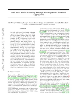 Multitask Bandit Learning Through Heterogeneous Feedback Aggregation