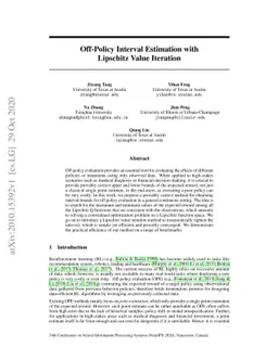 Off-Policy Interval Estimation with Lipschitz Value Iteration