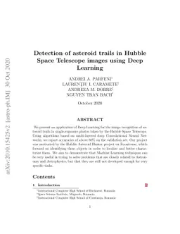 Detection of asteroid trails in Hubble Space Telescope images using Deep
  Learning
