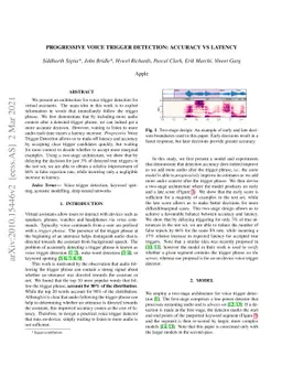 Progressive Voice Trigger Detection: Accuracy vs Latency