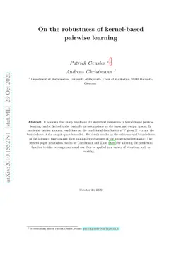 On the robustness of kernel-based pairwise learning