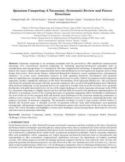 Quantum Computing: A Taxonomy, Systematic Review and Future Directions