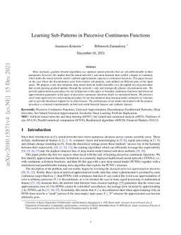 Learning Sub-Patterns in Piecewise Continuous Functions