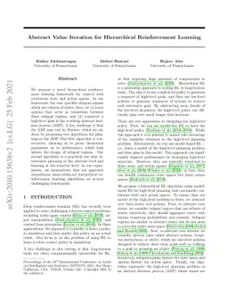 Abstract Value Iteration for Hierarchical Reinforcement Learning