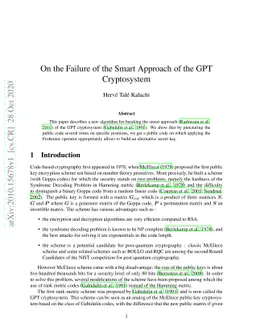 On the Failure of the Smart Approach of the GPT Cryptosystem