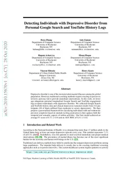 Detecting Individuals with Depressive Disorder fromPersonal Google
  Search and YouTube History Logs