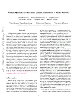 Permute, Quantize, and Fine-tune: Efficient Compression of Neural
  Networks