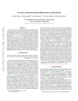 Playing a Part: Speaker Verification at the Movies