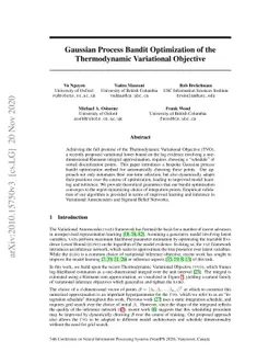 Gaussian Process Bandit Optimization of the Thermodynamic Variational
  Objective