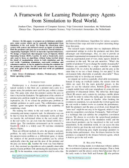 A Framework for Learning Predator-prey Agents from Simulation to Real
  World