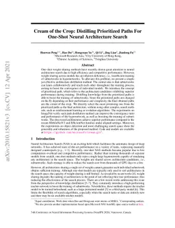 Cream of the Crop: Distilling Prioritized Paths For One-Shot Neural
  Architecture Search