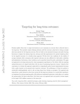 Targeting for long-term outcomes