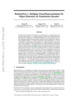 RelationNet++: Bridging Visual Representations for Object Detection via
  Transformer Decoder