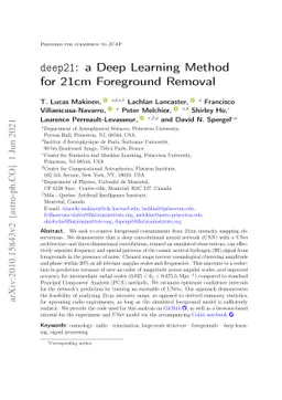 deep21: a Deep Learning Method for 21cm Foreground Removal