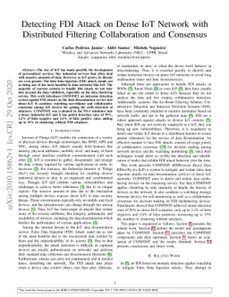 Detecting FDI Attack on Dense IoT Network with Distributed Filtering
  Collaboration and Consensus