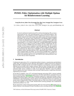 POMO: Policy Optimization with Multiple Optima for Reinforcement
  Learning