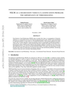 NILM as a regression versus classification problem: the importance of
  thresholding