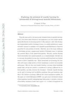 Exploring the potential of transfer learning for metamodels of
  heterogeneous material deformation