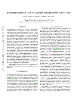 Interpreting glottal flow dynamics for detecting COVID-19 from voice